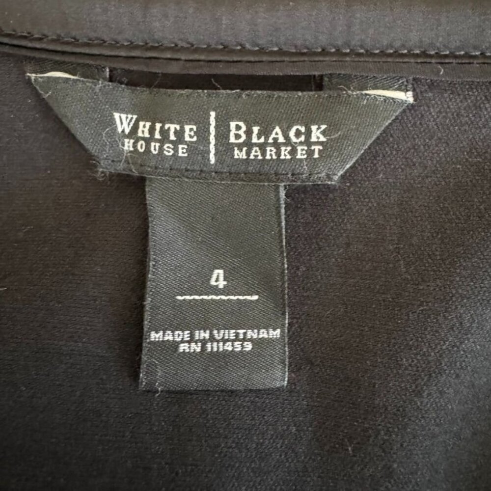 Y2K WHBM Black Stretch Velvet High Collar Silver Button Military Blazer Size 4 - Picture 14 of 17